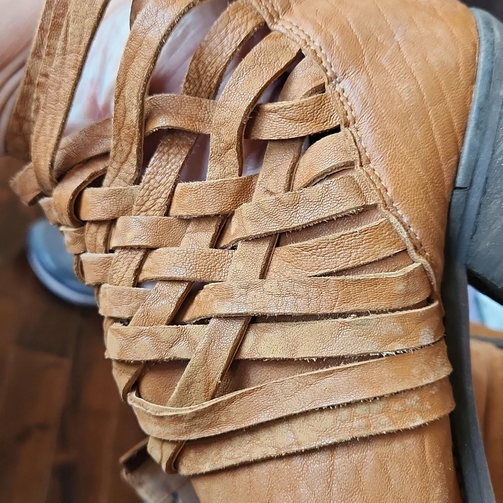 Free People Woven Leather Boots 41 US 10 - Picture 16 of 16